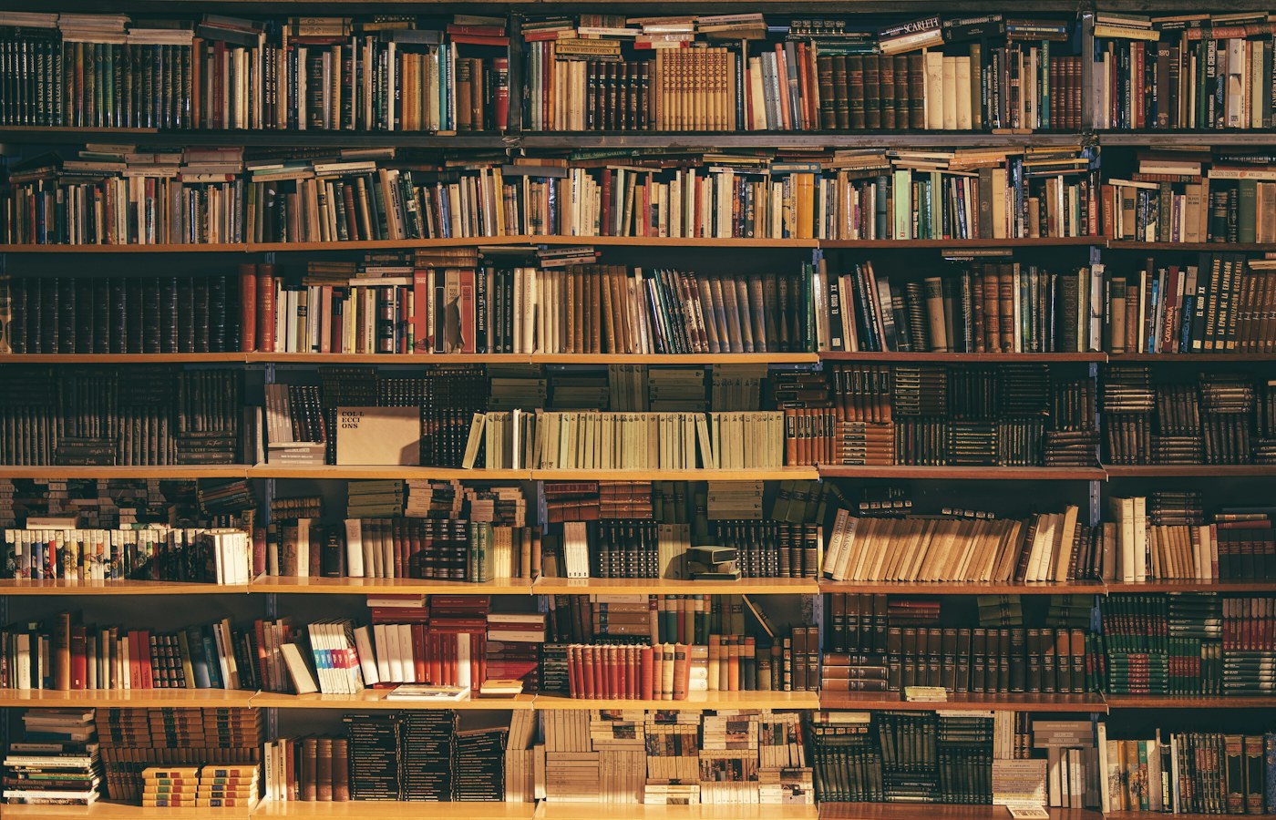 Books organized for a campus course